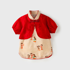 Little Girl Traditional Hanfu Skirt New Chinese Style Baby Summer Outfit Ethnic Style Buttoned Princess Dress Children National Style Dress