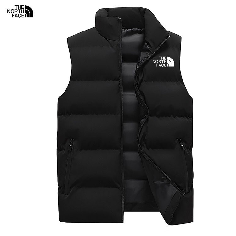 Men's New Winter Stand-Up Collar down Cotton Vest, Warm Sleeveless Jacket, Trendy Simple Solid Color Workwear Vest
