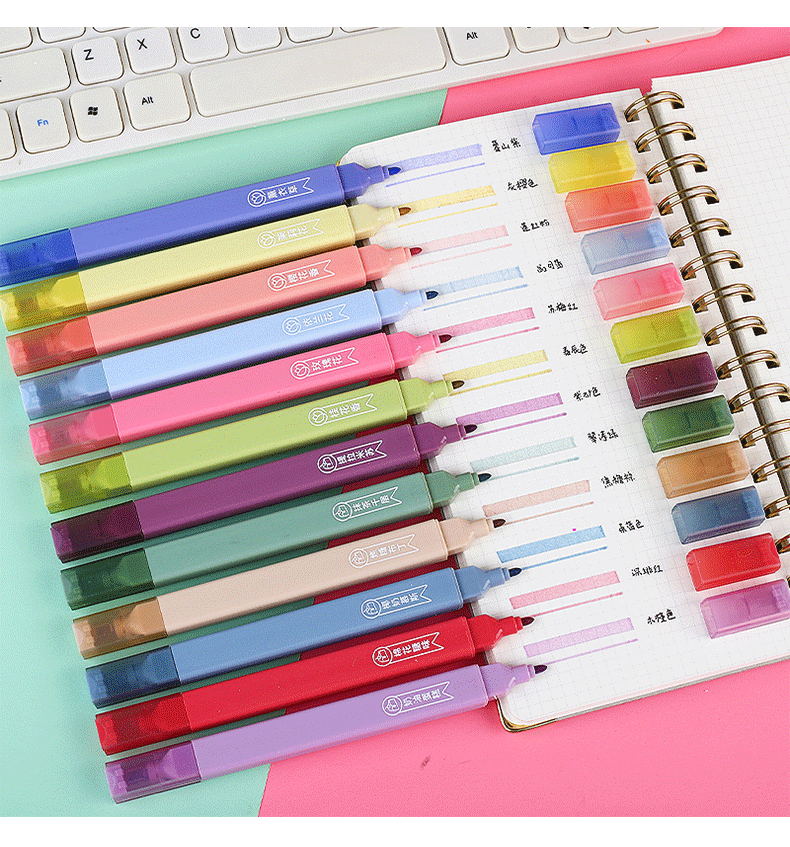 1 Set Solid Color Daily Plastic Simple Style Fluorescent Pen display picture 1