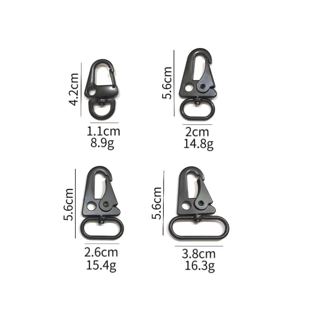 电泳黑鹰嘴扣织带扣钥匙扣锌合金挂扣登山扣烤漆黑金属平嘴刀扣