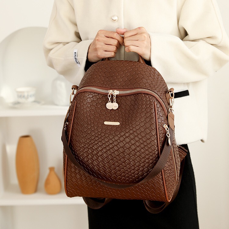 2024 New Fashion Leather Backpack Women's Backpack Bag Simple Large Capacity All-match Shoulder Bag Travel Bag 2024 New Fashion Leather Backpack Women's Backpack Bag Simple Large Capacity All-match Shoulder Bag Travel Bag
