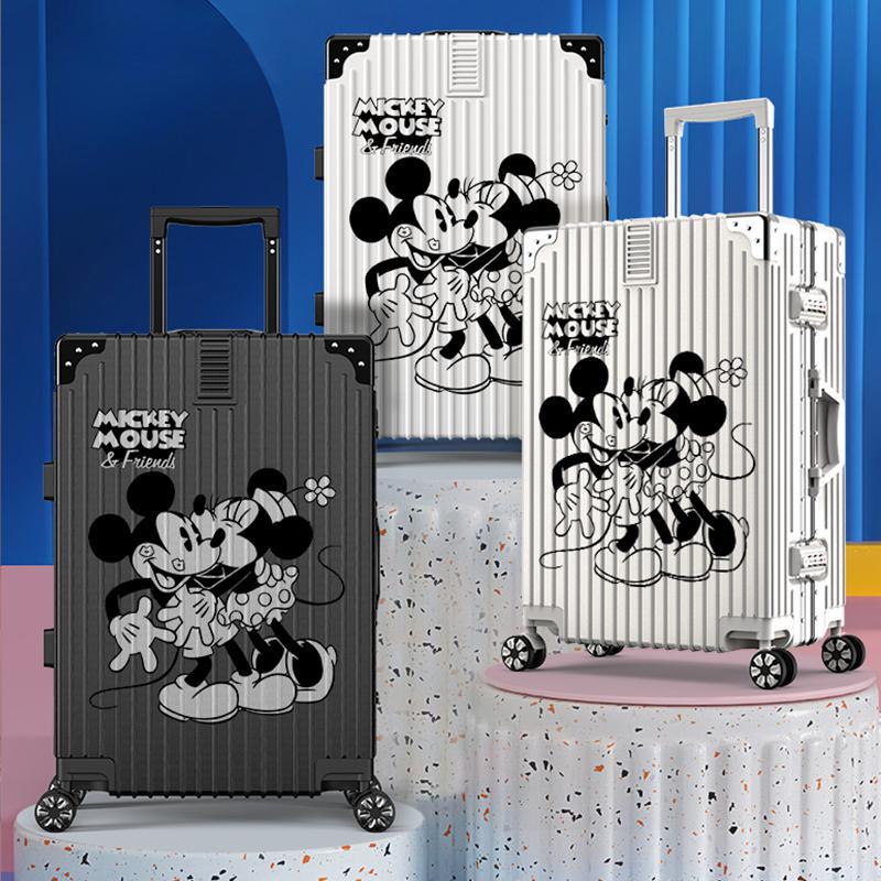 Mickey new graffiti luggage men's and women's aluminum frame password suitcase large capacity