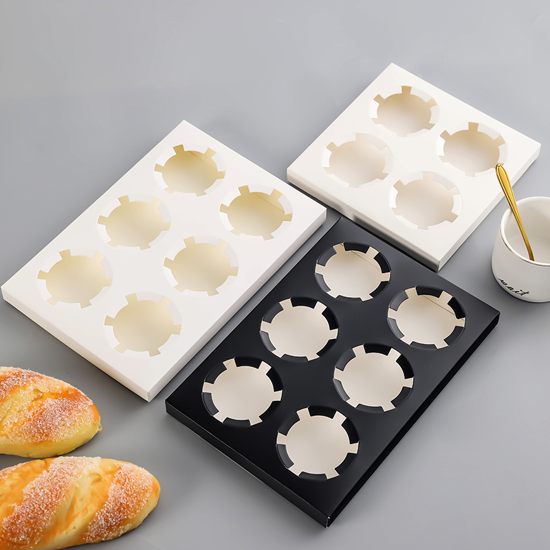 Caja de pastel de taza transparente 2 4 6 12 tazas cajas de embalaje de tazas de muffins Ins caja de embalaje transparente