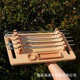 跨境木制烧烤餐盘烤肉盘带卡槽户外烹饪烤盘烤肉架烤全羊托盘餐盘