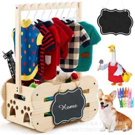 跨境新款木质宠物衣物用品收纳筐可手提宝宝玩具衣物淋浴收纳箱