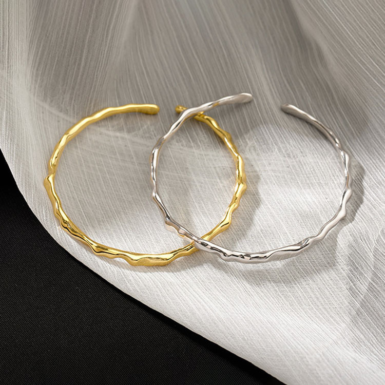 Sunburst Geometric Irregular Bracelet For Women, Niche Design, Adjustable Open Water Ripple Bracelet, Ins Trend,_voghion.com