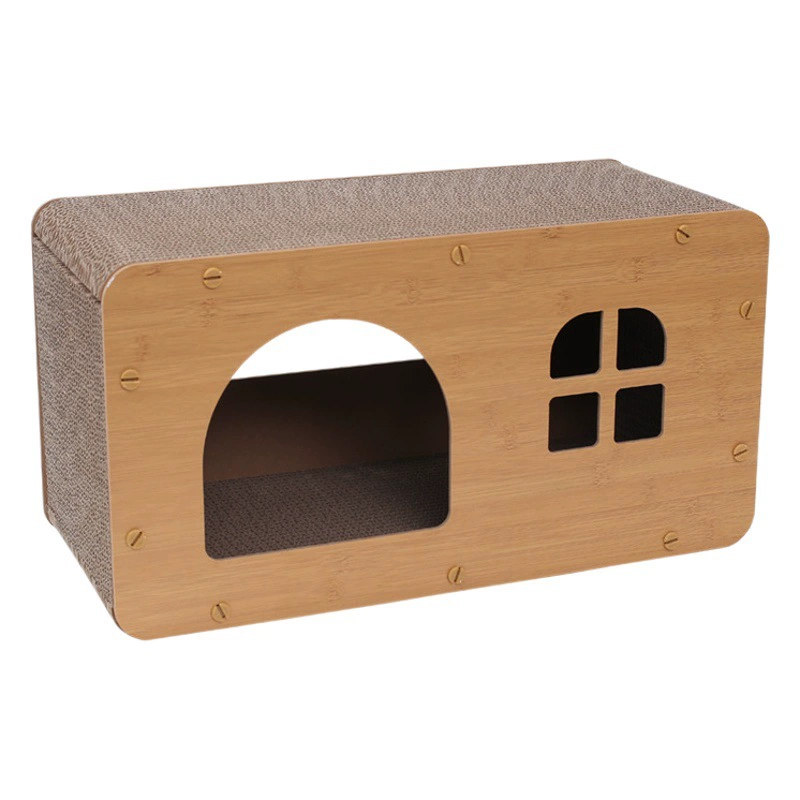 Многофункциональная лежанка-домик для кошек: когтеточка, лежанка-гнездо, утолщенная и упрочненная гофрированная картонная доска для заточки когтей, игрушка для кошек