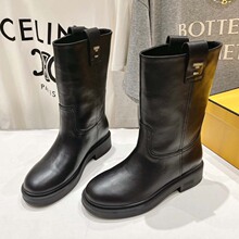 广州原标专柜品质欧美大牌真皮女鞋直靴中筒靴高皮靴厚底马丁靴