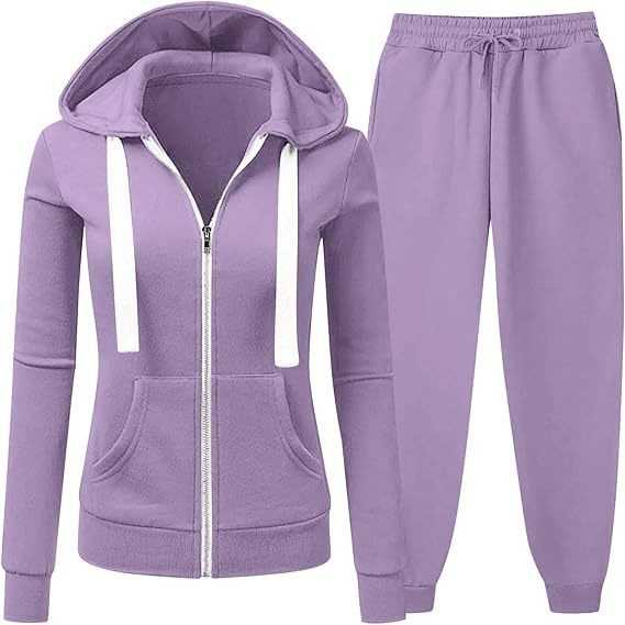 Women's Clothing Women's Solid Color Hoodie & Jogger Set – Casual Knit Sweatsuit (S-XXL, 10 Colors)​_voghion.com