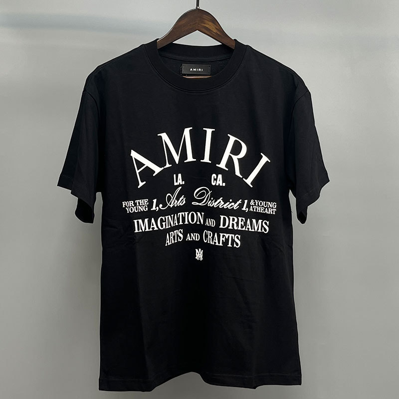Amiriアメリカ潮牌高街男女カップル同項ゆるい半袖tシャツ夏薄い丸襟半袖|undefined