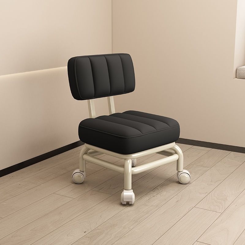 Taburete doméstico pequeño respaldo de ruedas universales banco suave con ruedas red sofá infantil mesa de té silla pequeña polea taburete bajo
