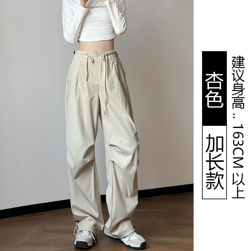 2025小红书爆款白色工装裤女款夏季薄款新款春秋美式直筒小个子|undefined