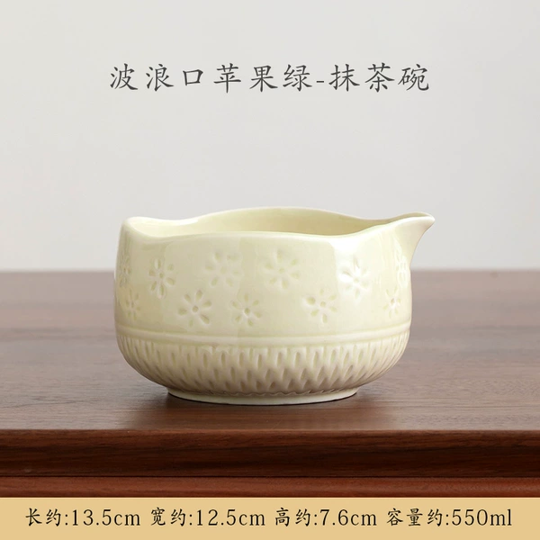 Apple, matcha, tea cup