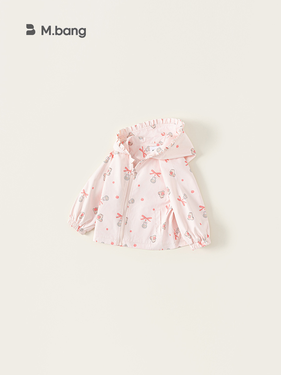 Youbao ropa para niños nuevo producto ropa para niñas para bebés lindos niños de manga larga otoño estampado rosa chaqueta con capucha para niñas