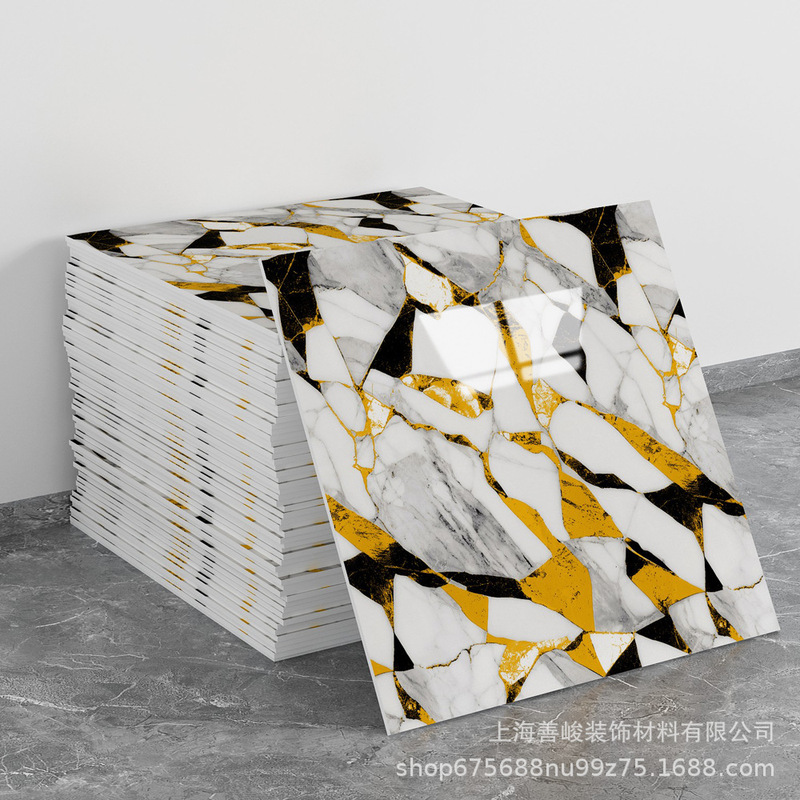 跨境出口批发30*30cm 仿瓷砖大理石纹自粘墙壁纸护墙板铝塑板贴纸|undefined