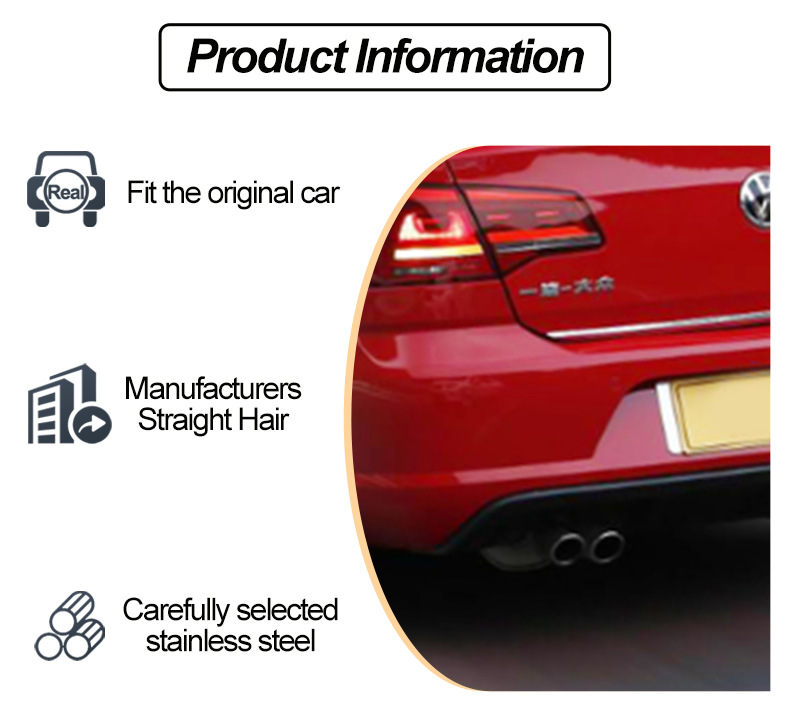 Suitable for Volkswagen Bora Passat Golf 4 Suzuki Huslter Stainless Steel Matte Black Car Tail Throat