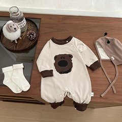 宝宝衣服春秋季婴儿连体衣超萌可爱长袖爬服小月龄满月百天外出服