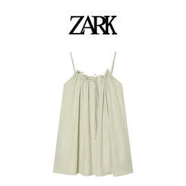 ZARK 欧美新款细肩带府绸迷你连衣裙 跨境外贸女装批发0881306912