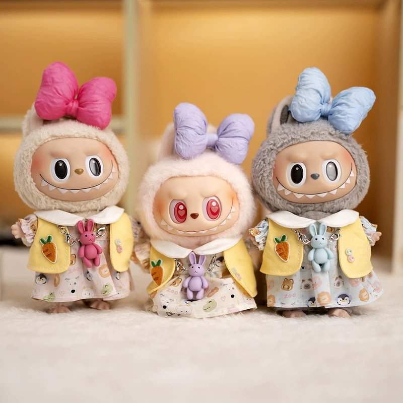 Одежда для куклы Лабубу: платье с звериным принтом