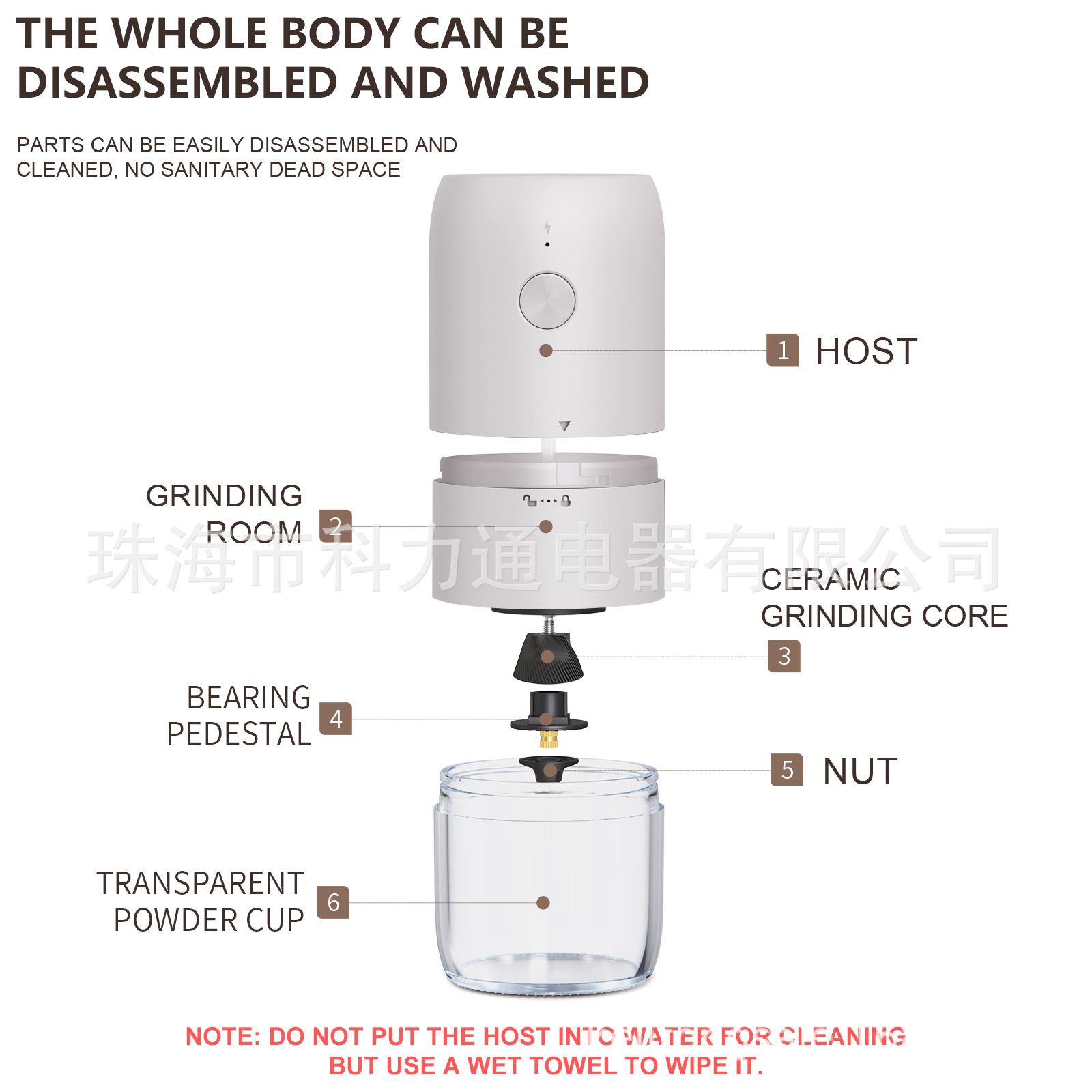 Fábrica comercio exterior estación independiente mini núcleo de cerámica pequeña amoladora de café automática recargable molinillo eléctrico
