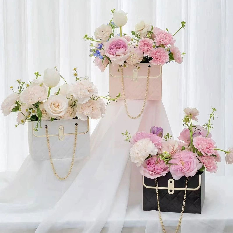 Brillante pequeña bolsa de viento de fragancia marca de moda caja de flores papel de embalaje de flores de moda ramo pequeño florista material de arte floral image 5