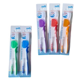 Orthodontic toothbrush V-shaped toothbrush + sheath + interdental brush cleaning teeth cleaning tartar correction teeth cleaning toothbrush