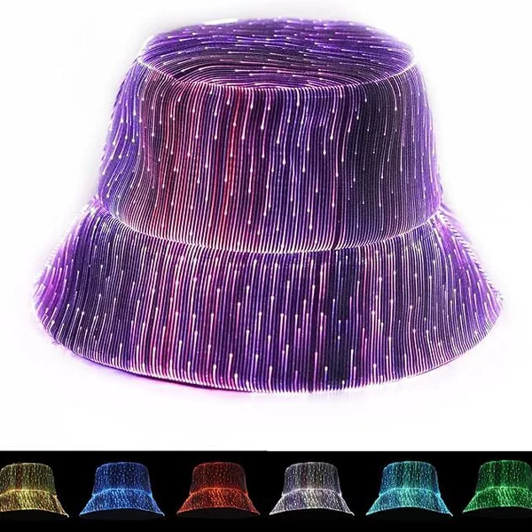 Fiber Optic Luminous Fisherman Hat, Amazon's Best-Selling Unisex Fashion Trend Concert Fiber Optic Hat, Wholesale from Manufacturer