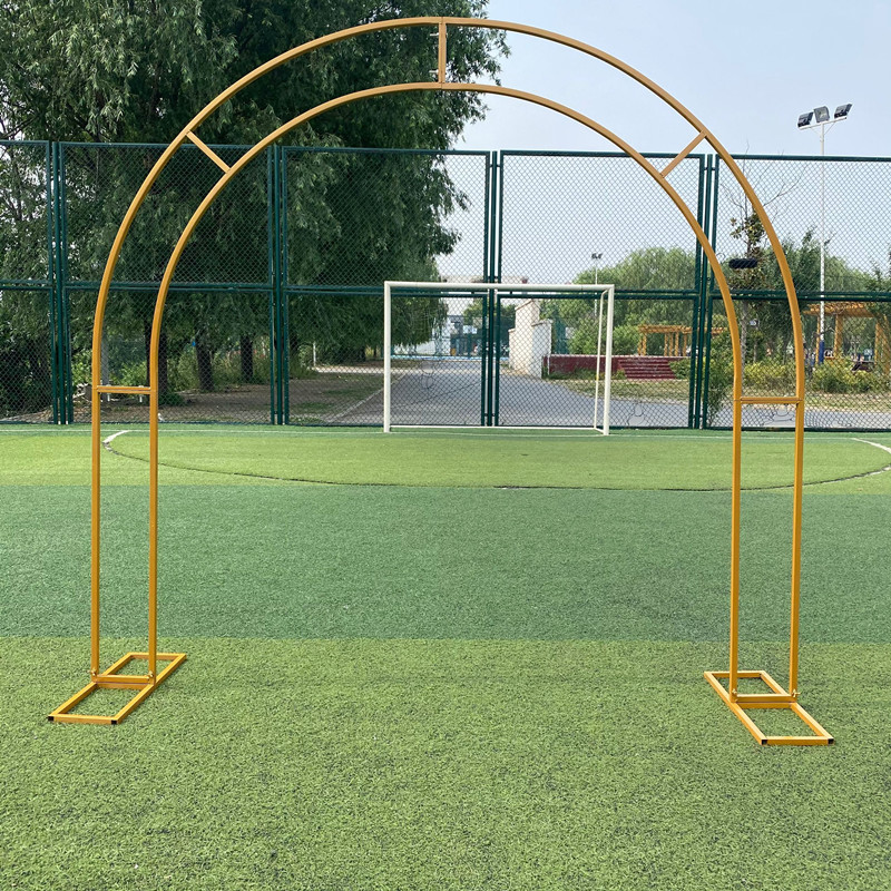 Nuevos apoyos de la boda arco de hierro de doble Polo arco al aire libre boda escena celebración arreglo seda flor estante