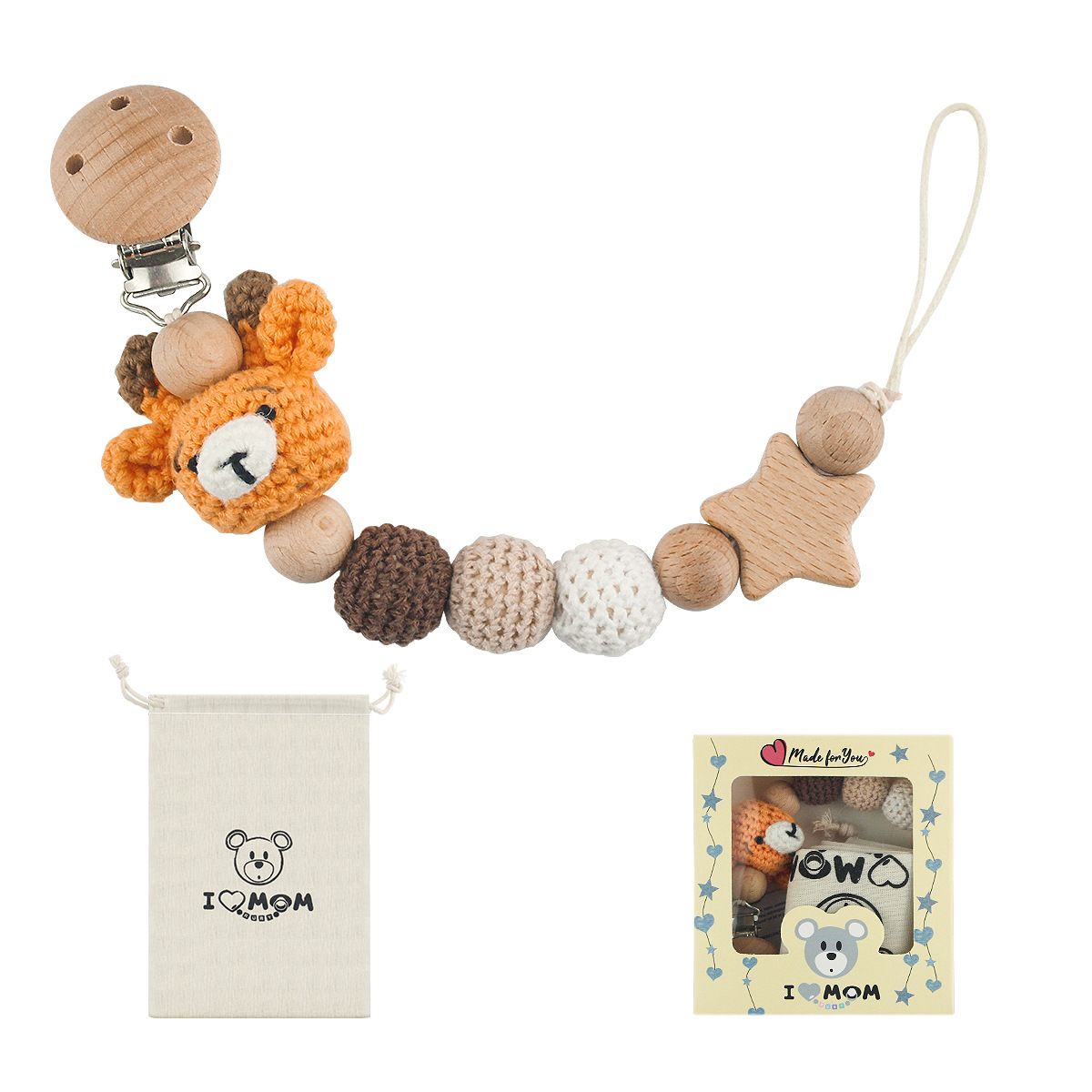 Pacifier chain# Orange deer