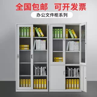 办公室铁皮文件柜档案资料柜财务凭证书柜中二抽带锁更衣储物柜子