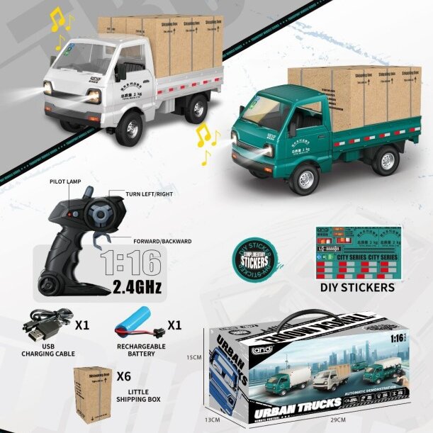 119 camión pequeño simulación de deriva de control remoto Liu Wei pequeñas mercancías Kara bienes Dios coche de cuatro vías de control remoto coche de juguete con luz