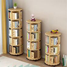 实木旋转书架家用书柜储物柜靠墙架子置物架多层厂家代发批发一件