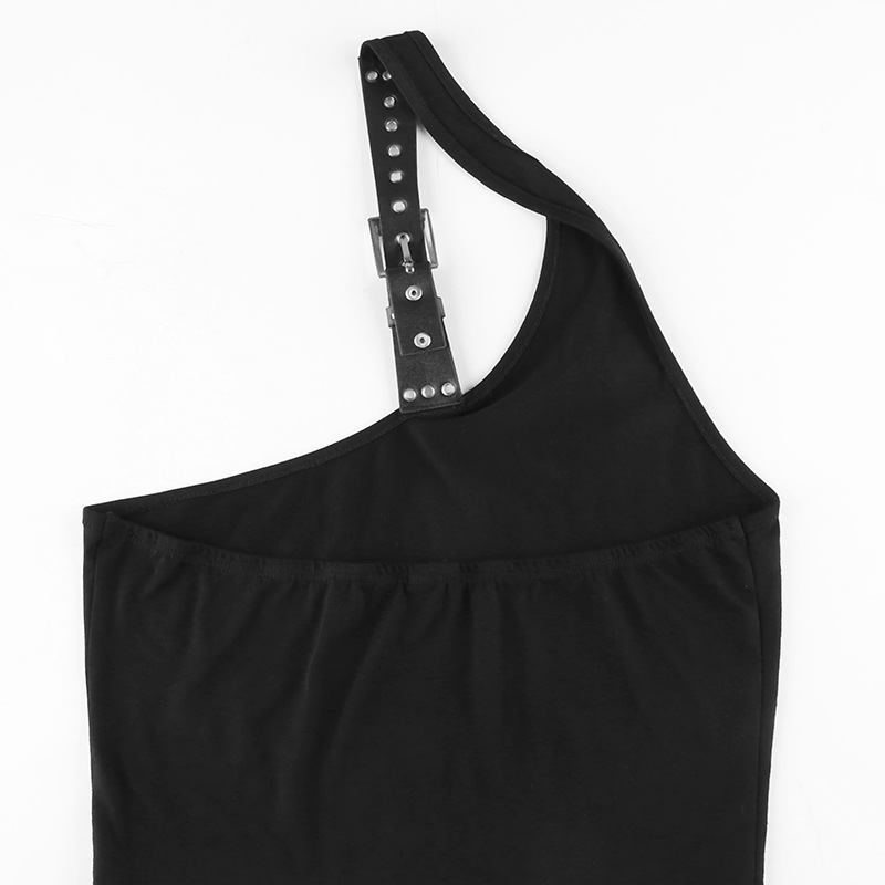 Metal Leather Buckle Halter Vest NSSSN115119