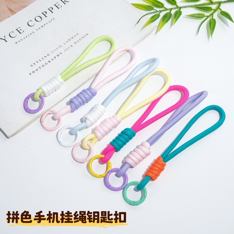 Color-Blocked Phone Lanyard Keychain, Multi-Color Handmade Woven Bracelet, Anti-Loss Creative Rope, Versatile Bag Lanyard Color-Blocked Phone Lanyard Keychain, Multi-Color Handmade Woven Bracelet, Anti-Loss Creative Rope, Versatile Bag Lanyard