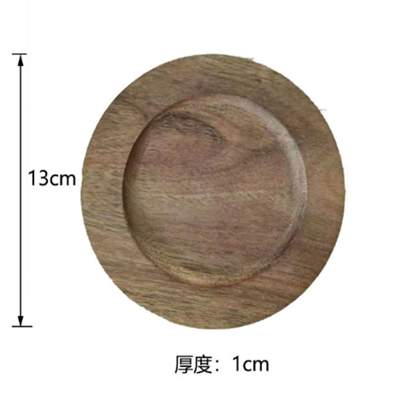 bandeja de postre de madera de alta sensación para el hogar, taza de marca, taza de almohadilla de madera de acacia