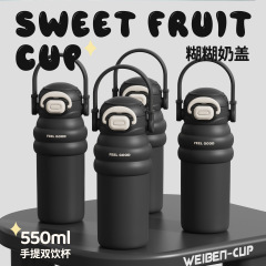 ダブルドリンクポータブル断熱カップ 316 ステンレス鋼スポーツウォーターカップ高価値屋外フィットネスポータブルストローカップ