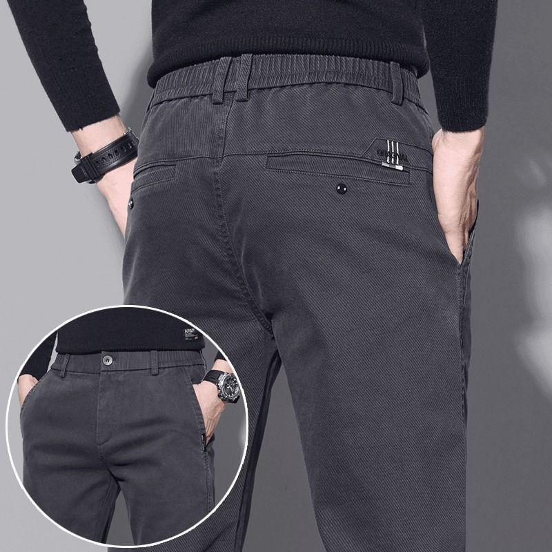 Spring and Autumn Casual Pants for Men, Youth Straight-Leg Business Korean-Style Dress Pants, New Elastic Slim-Fit Versatile Trousers, Men's Fashion Trend