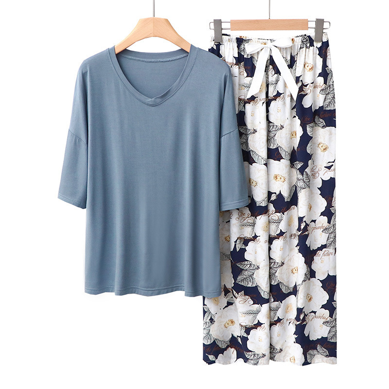 블루 + 네이비 큰 꽃