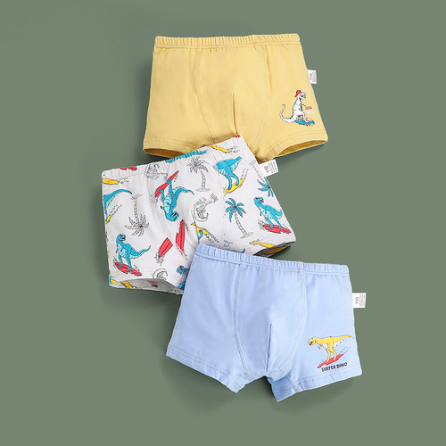 Boys' boxer briefs, pure cotton, Category A, medium and large children's boxer shorts, pure cotton, antibacterial, baby children's underwear wholesale