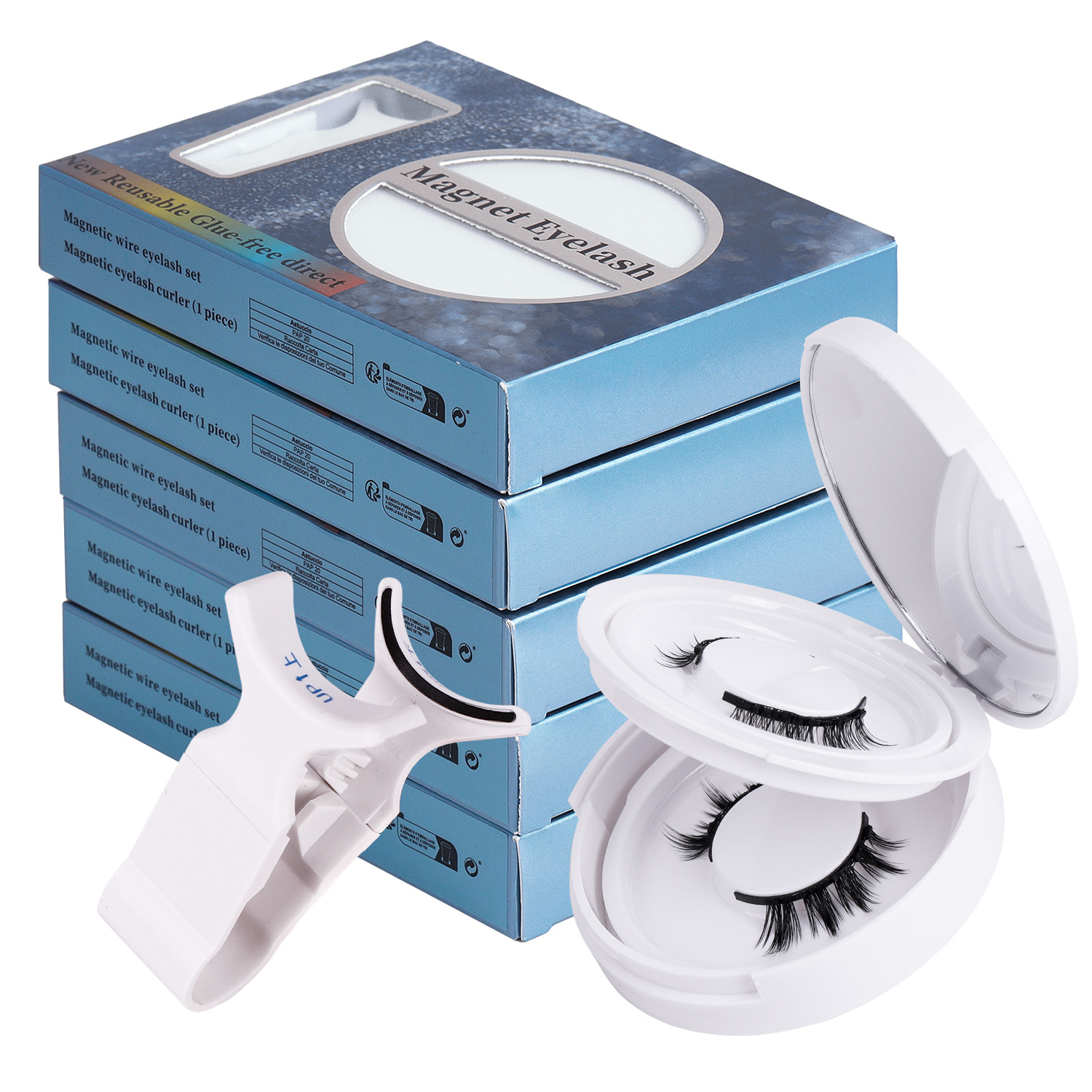 Transfronterizo doble absorción magnética falsa pestañas cuánticas pestañas temu amazon pegamento permanente imán pestañas clip set