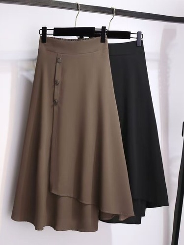 Slimming Spring and Summer Fashion, Youthful, Versatile Design, Asymmetrical Hemming, Stylish Hong Kong Style, Word Skirt for Women