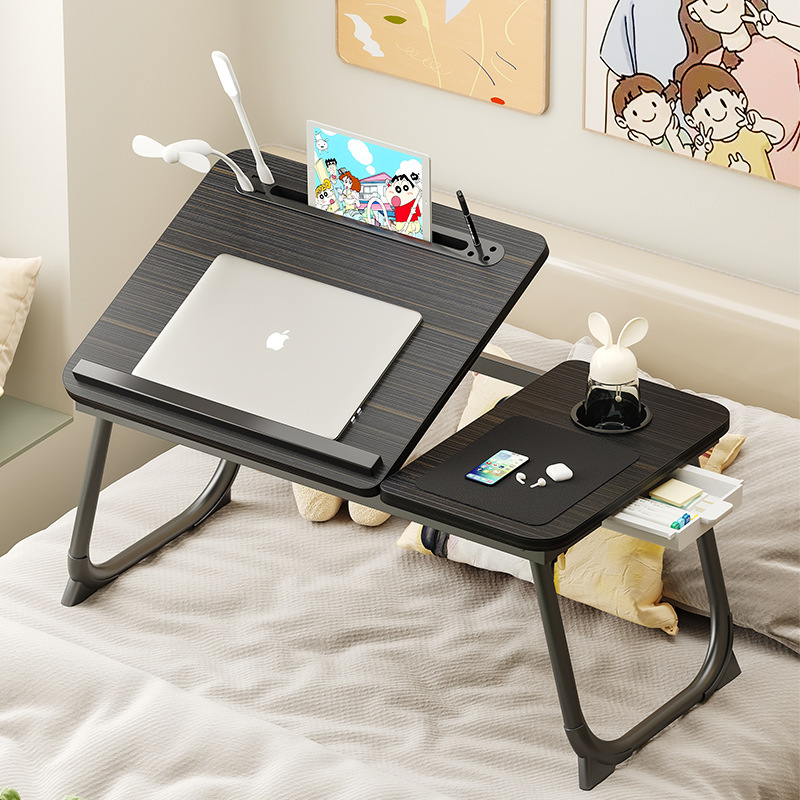 Bedside Desk, Adjustable Desk, Mouse Pad, Drawer, Cup Holder, Table, Office Desk, Adjustable Folding Table, Foldable