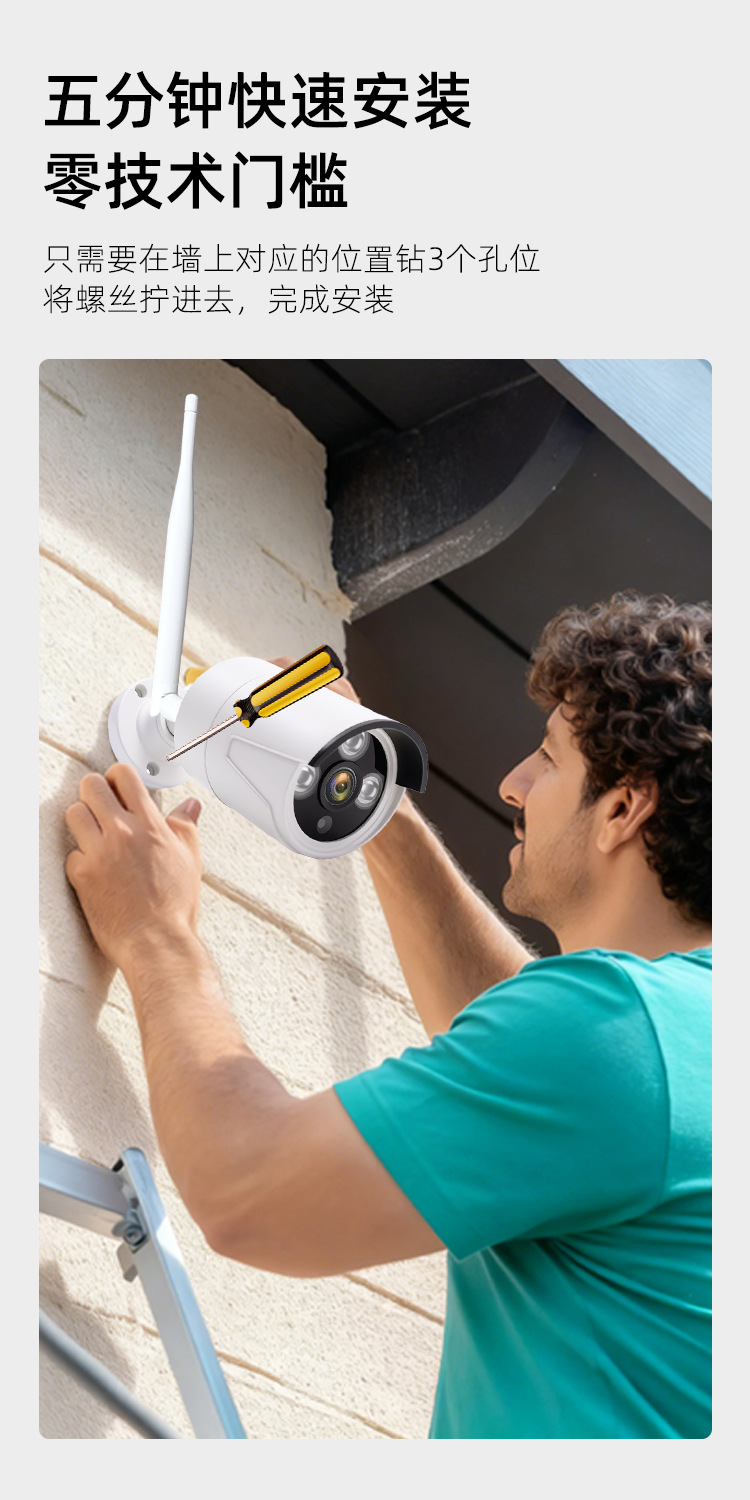 4-Kanal-3MP-WiFi-Kamera-Systemset