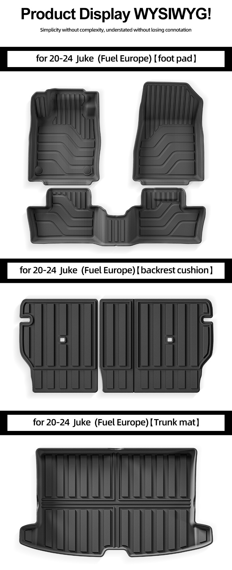 Suitable for 20-24 Nissan Nissan Juke Car Floor Mats, Stain-Resistant Tpe Floor Mats, Trunk Mats, Cross-Border