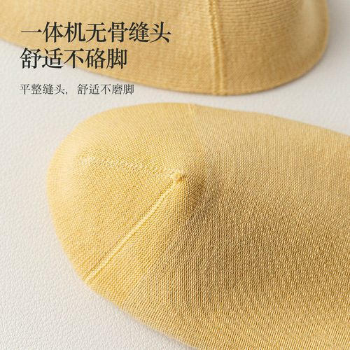 95% cotton boat socks spring and summer pure cotton women's socks solid color combed cotton short socks candy color antibacterial and deodorant women's socks