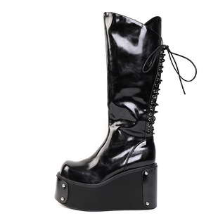 Platform Shoes Lolita Punk Diablo Cosplay Lolita Shoes Boots Lace-Up Boots