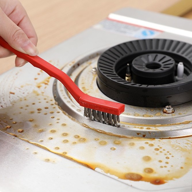 Stove Cleaning Wire Brush Japanese Gas Stove Cleaning Brush 3-Pack Kitchen Supplies Range Hood Tools