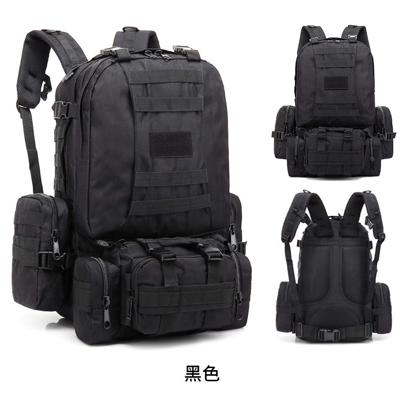 Mochila de montañismo combinada para exteriores de gran capacidad, mochila multifuncional, mochila táctica de viaje de camuflaje militar de tela Oxford para hombres