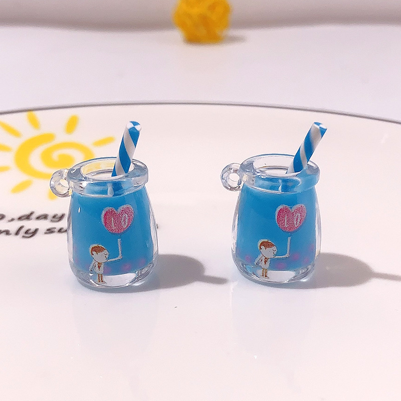 Nuevo transfronterizo nocturna taza de paja de té DIY amor diario llavero colgante papelería accesorios materiales