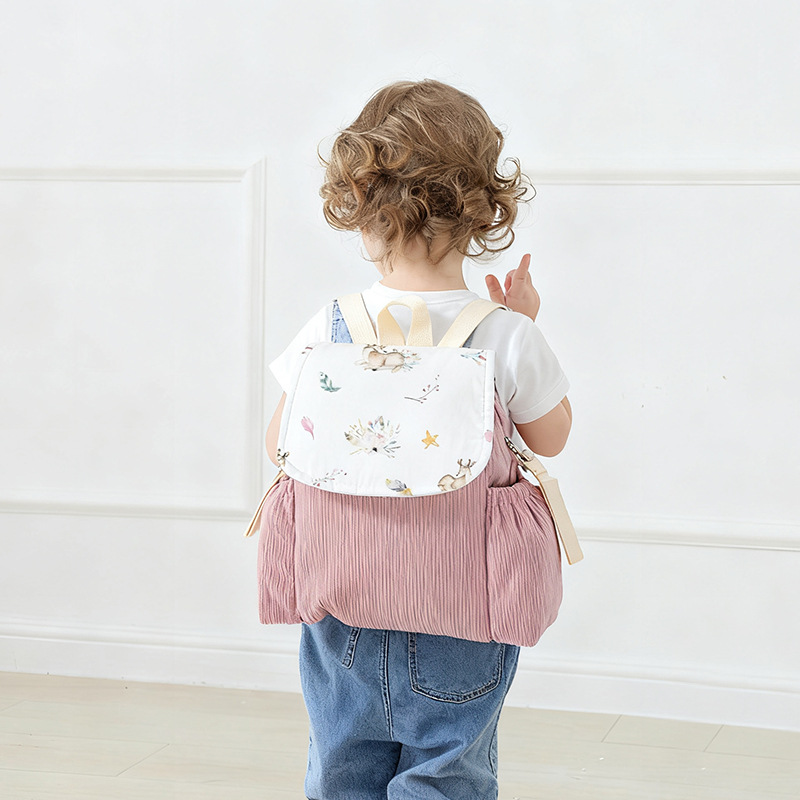 Children's Schoolbags, Kindergarten Boys and Girls, Cute Backpacks, Baby Outdoor Corduroy Lightweight Backpacks